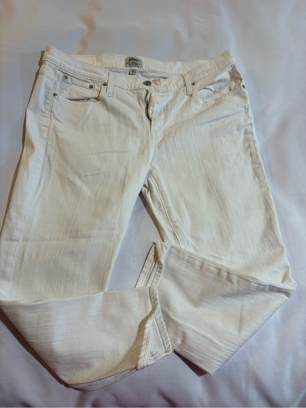 J. Crew slim broken in boyfriend Jeans in White 31P